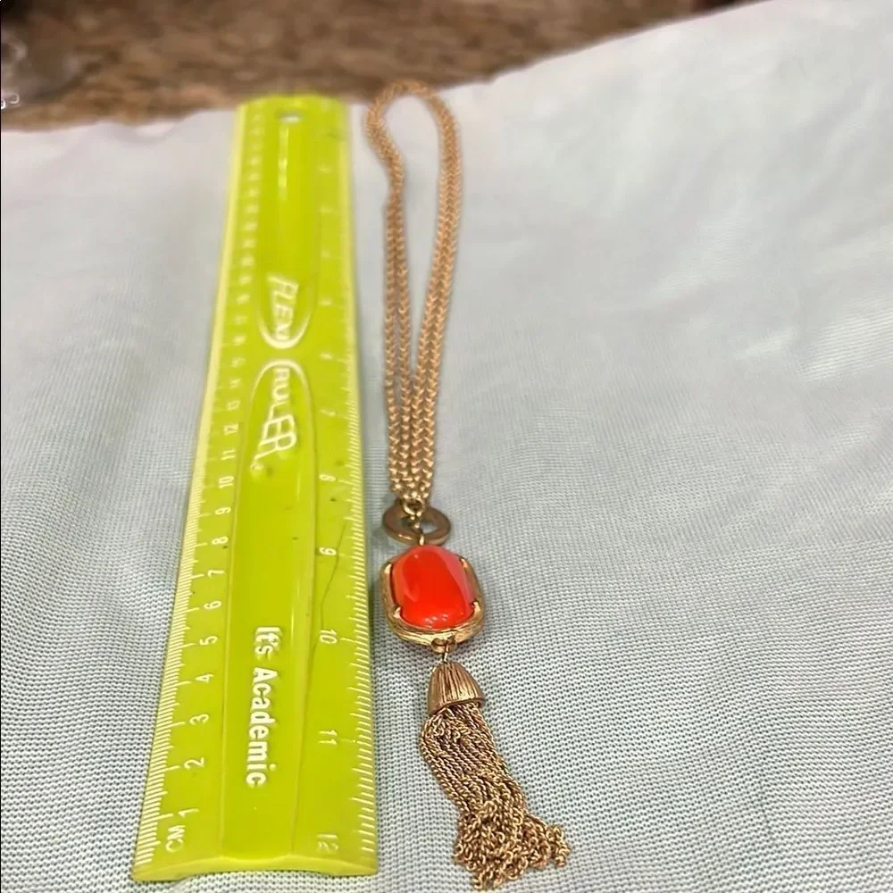 Elegant Gold and Red Pendant Necklace